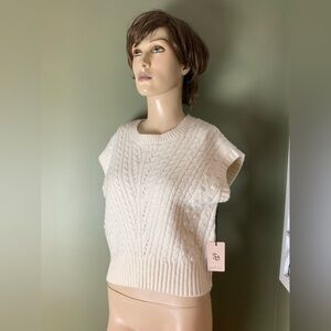 Sincerely Jules Cream Knit Top size medium nwt